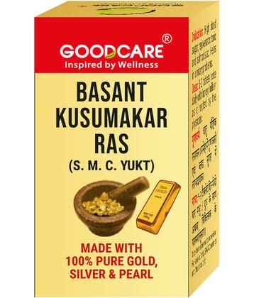 Goodcare Basant Kusumakar Ras Tablets, With Gold and Pearl, Ayurvedic Formula for Sugar Balance, Urinary Wellness, Heart and Nerve Health 10 No.s