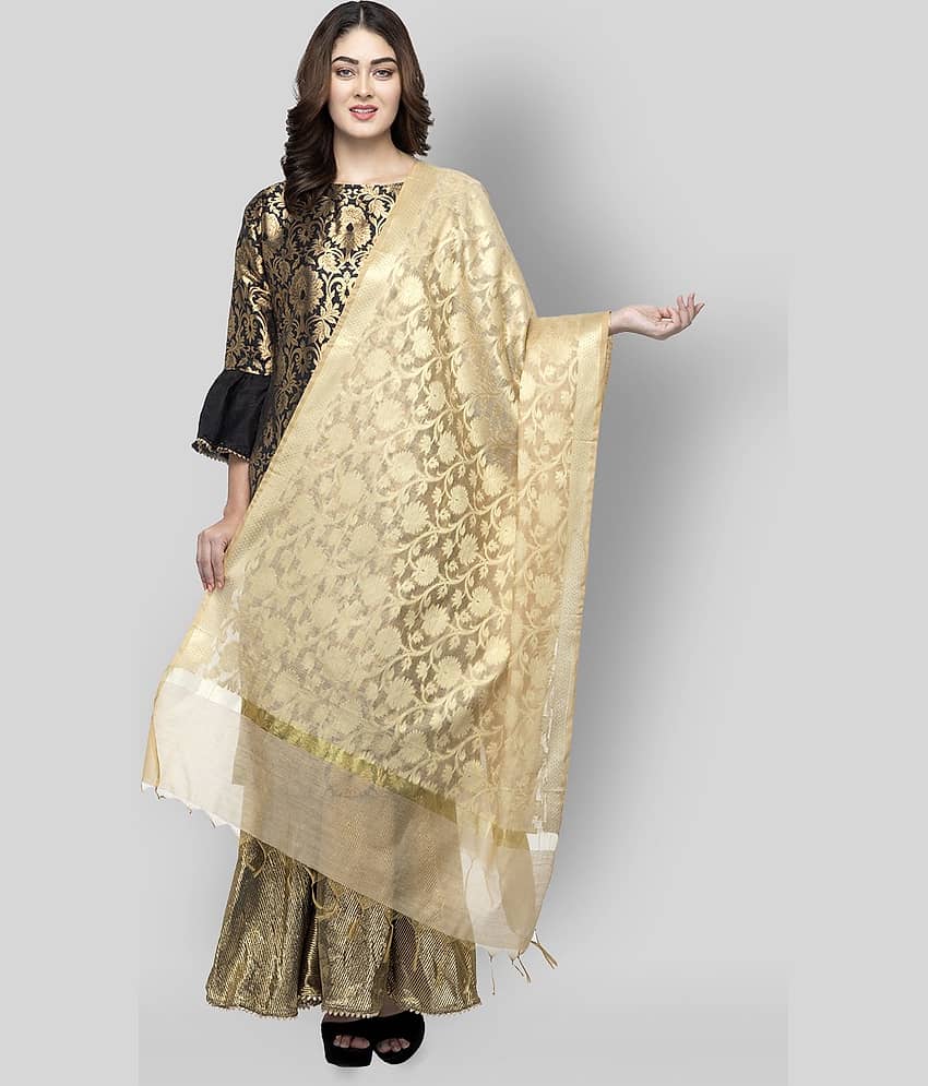 A R Silk Gold Chanderi Zari Work Dupatta