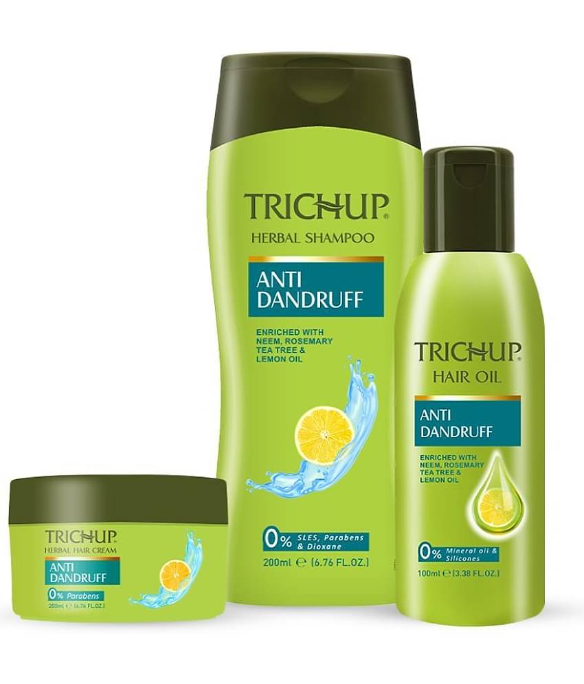 Trichup Scalp Nourishment Kit (Anti-Dandruff Oil 100 mL, Anti-Dandruff Shampoo 200 mL, Anti-Dandruff Cream 200 mL) Pack of 3