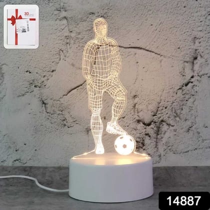 3D Illusion LED Night LampFootball Player Design
