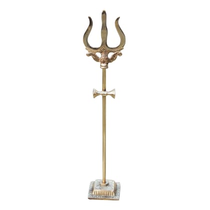 Brass Trishul No. 4, Height : 14 Inch (ZMAS138 F)