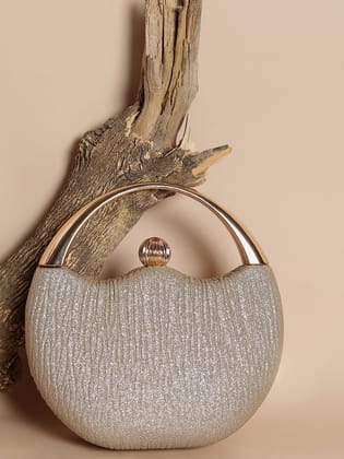 Glimmering Glitz Gold & Silver Clutch-Handheld Bag