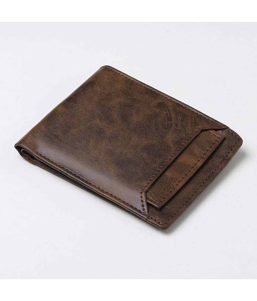 Loopa - Mud Brown PU Men's Two Fold Wallet ( Pack of 1 )