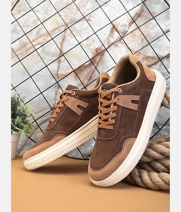 Asteroid Fashion Colorblock Men's Casual Partywear Sneakers Tan Men's Sneakers