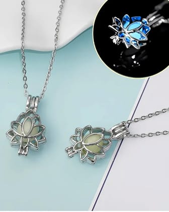 Print Magical Gifts Glowing Lotus Pendant Necklace – Korean Fashion Jewelry  by Print Magical Gifts