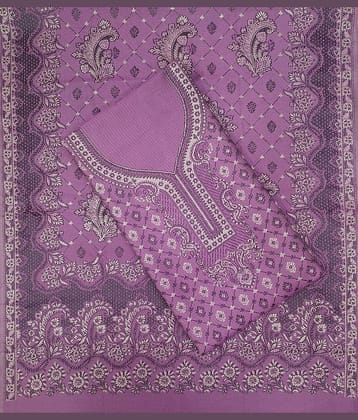 KANI Unstitched Woollen Embellished Dress Material - Purple ( Pack of 1 )