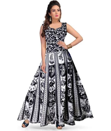 Rangun Women Cotton Ethnic Dress ( Black )