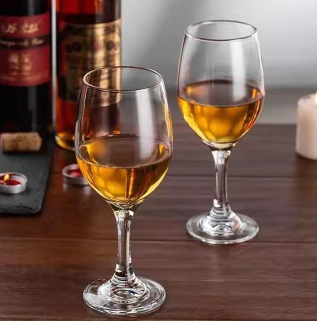 Stylish Curve Wine Glass Elegant Bar Glassware for Champagne Glass Water,Beer, Drinks and Cocktails and Mixed Drinks Glass and Unique Long Champ Wine Glass (240 ML)