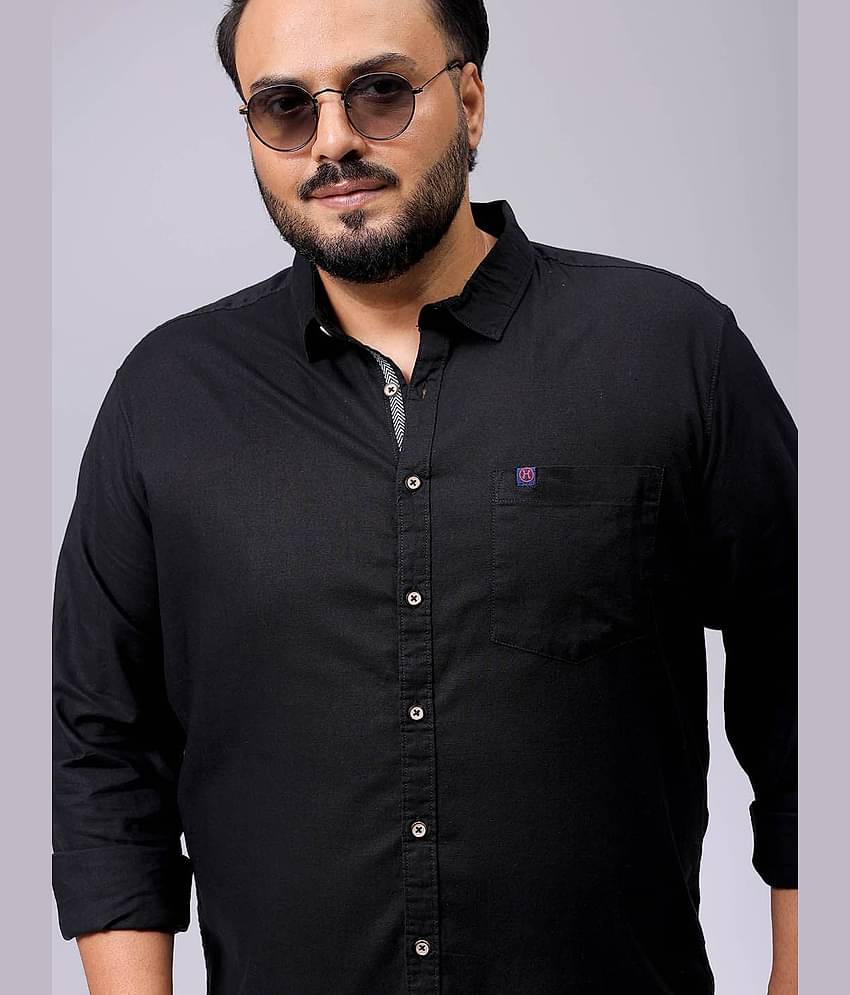 HARDSODA 100% Cotton Regular Fit Solids Full Sleeves Men's Casual Shirt - Black ( Pack of 1 )
