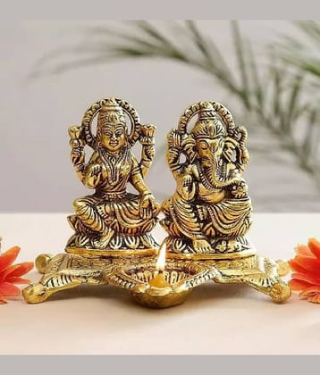 Shri Astha Vinayak Brass Laxmi Ganesh Idol ( 11 cm )
