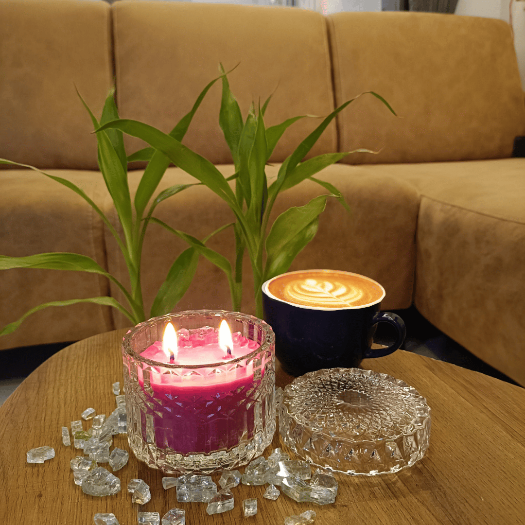 SHREE Scented Candles Luxury Glass Candy Jar Candle ( Big )