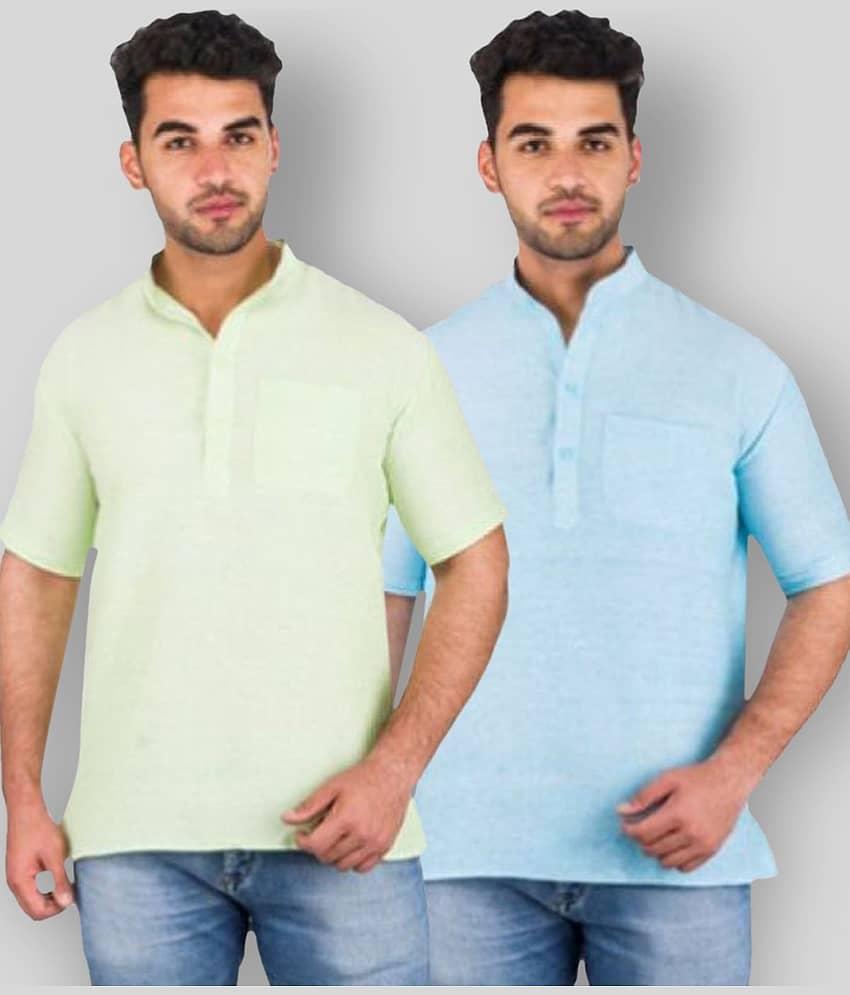 DESHBANDHU DBK - Multicolor Cotton Men's Regular Kurta ( Pack of 2 )