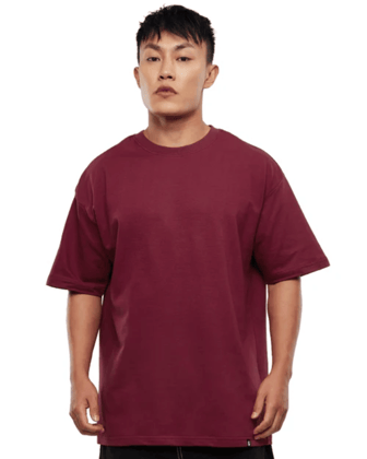 Plain Maroon Oversized Tshirt-L