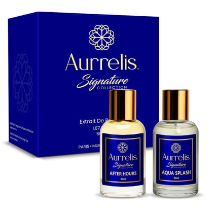 Aurrelis Signature Parfum Combo Pack of 2  After Hours & Aqua Splash | Extrait De Parfum | 50 ml Each