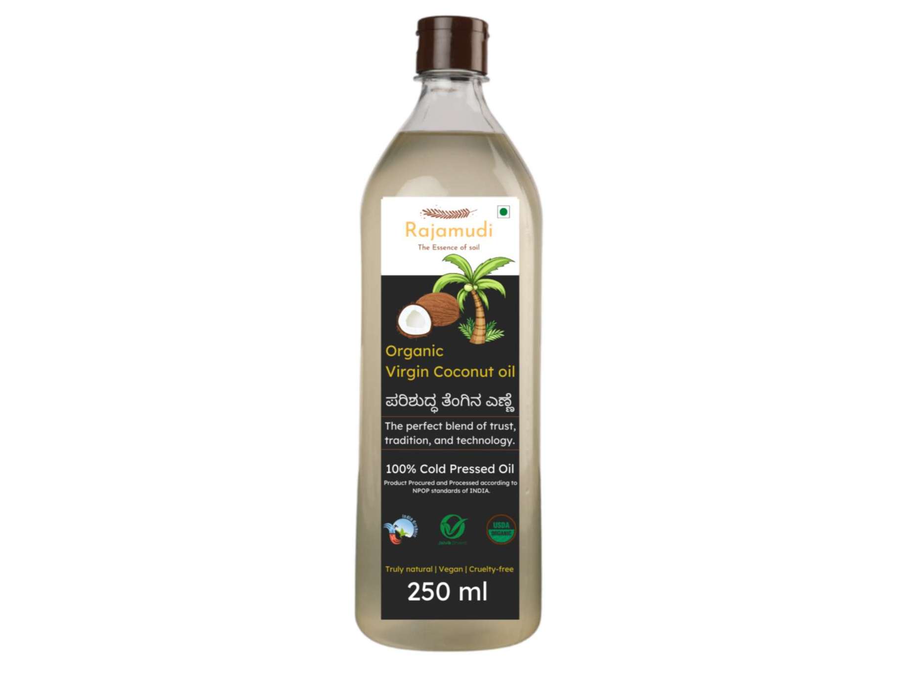 Rajamudi Organics Cold pressed Coconut Virgin Oil - 250 Millilitre