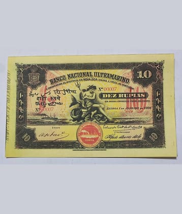 Extreme Rare 10 Dez Rupias Goa Note
