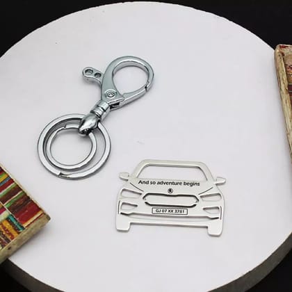 Skoda Slavia (2022) Keychain-Front View / Silver