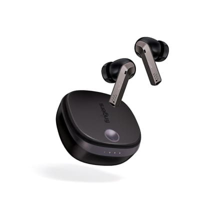 Fingers Mesmeric TWS Earbuds Immersive Sound with 10 mm Deep bass Drivers- Gun Metal & Black