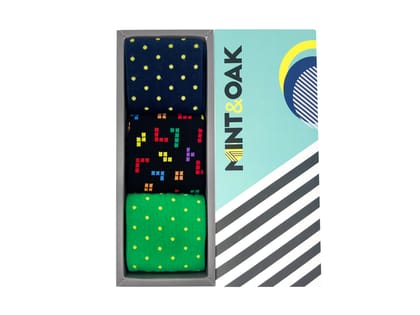 Dapper Dots Set-of-3 Crew Socks for Men