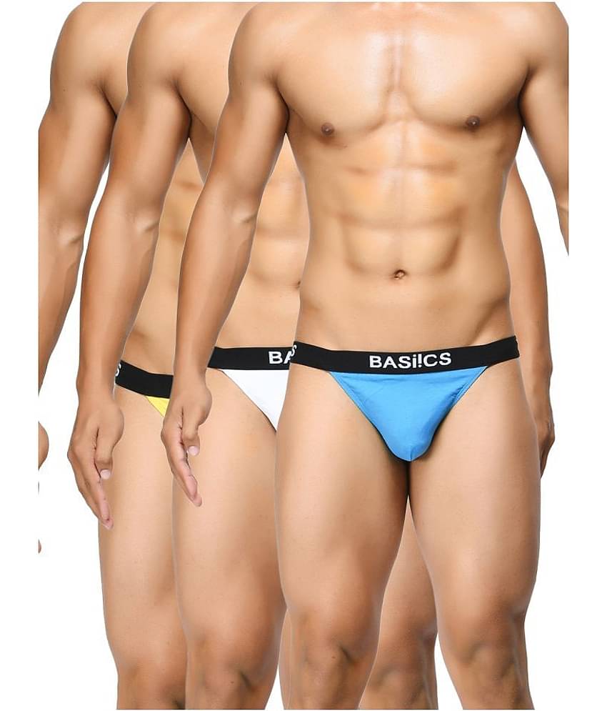 BASIICS By La Intimo Pack of 3 Cotton Thongs For Men's ( Multi )
