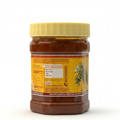 Baya India Lemon Sweet & Sour Pickle  Homemade Nimbu ka Achar | Traditional Indian Sweet & Tangy Pickle | No Preservatives | Made with Mustard Oil & Natural Spices