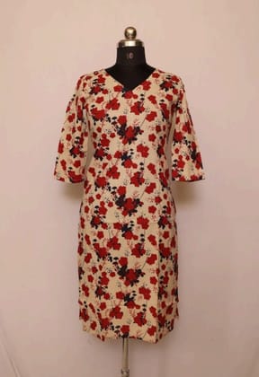 Cotton Collar Kurti With Sleeves