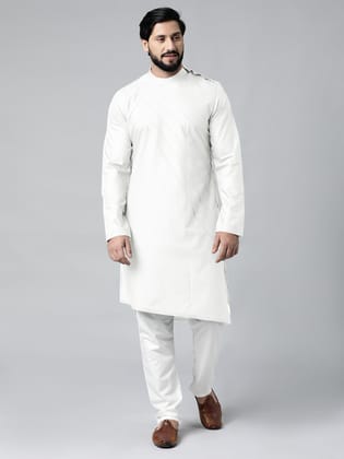Off White Pintux kurta Set-XS/36 / Only Kurta - No Lowers