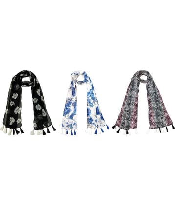 stolevilla Multi Poly Cotton Yarn Stoles ( Pack of 3 )