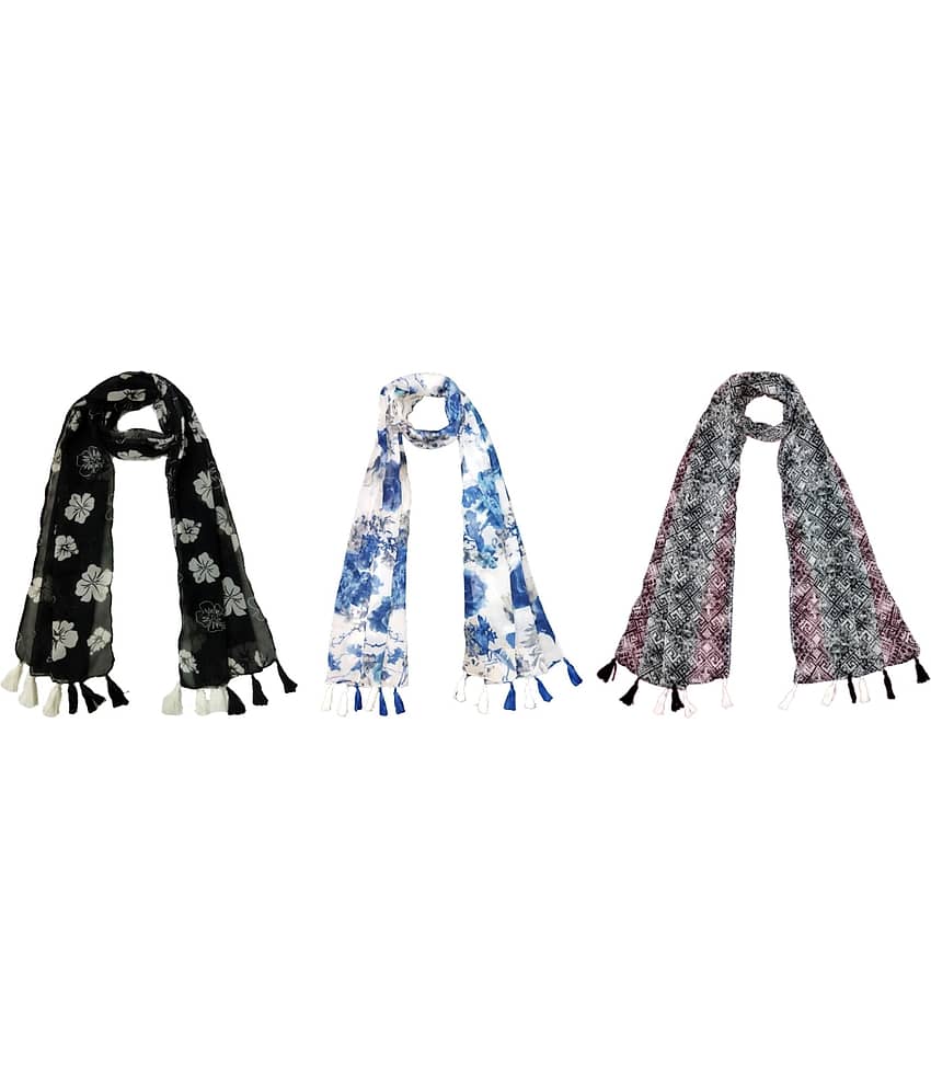 stolevilla Multi Poly Cotton Yarn Stoles ( Pack of 3 )