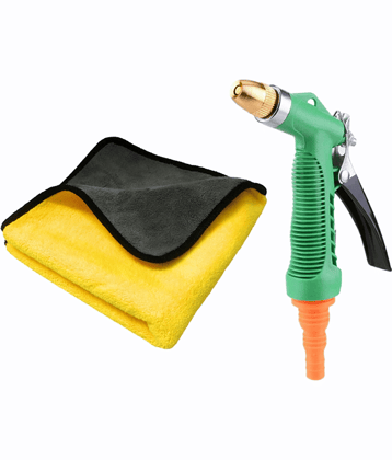 Tapixaa Cleaning Combo Of Water Spray Gun and Microfiber Cloth (600 GSM 40 X40 cm)