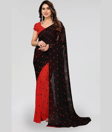 ANAND SAREES Georgette Printed Saree With Unstitched Blouse Piece ( Yellow )