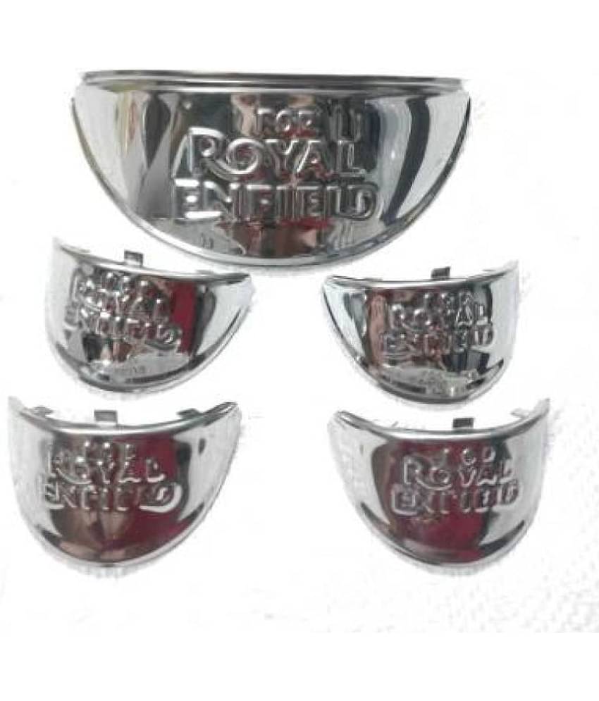 Chrome Head + Indicator Shade For Royal Enfield  Classic, Standard , Electra (Silver)