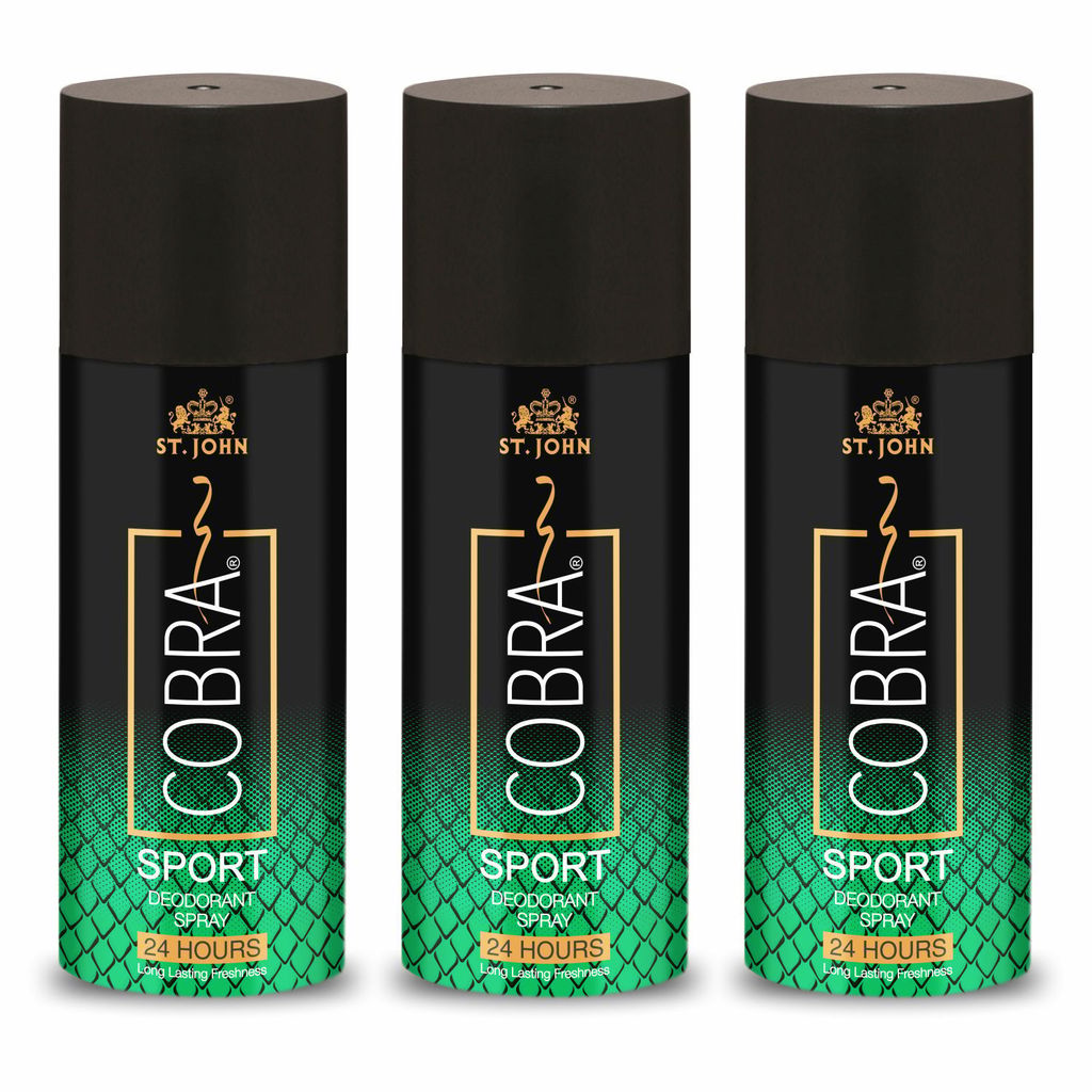 ST-JOHN cobra limited edition deo sport for men 450 ml (PACK OF 3) Deodorant Spray - For Men Deodorant Spray  -  For Men (450 ml, Pack of 3)