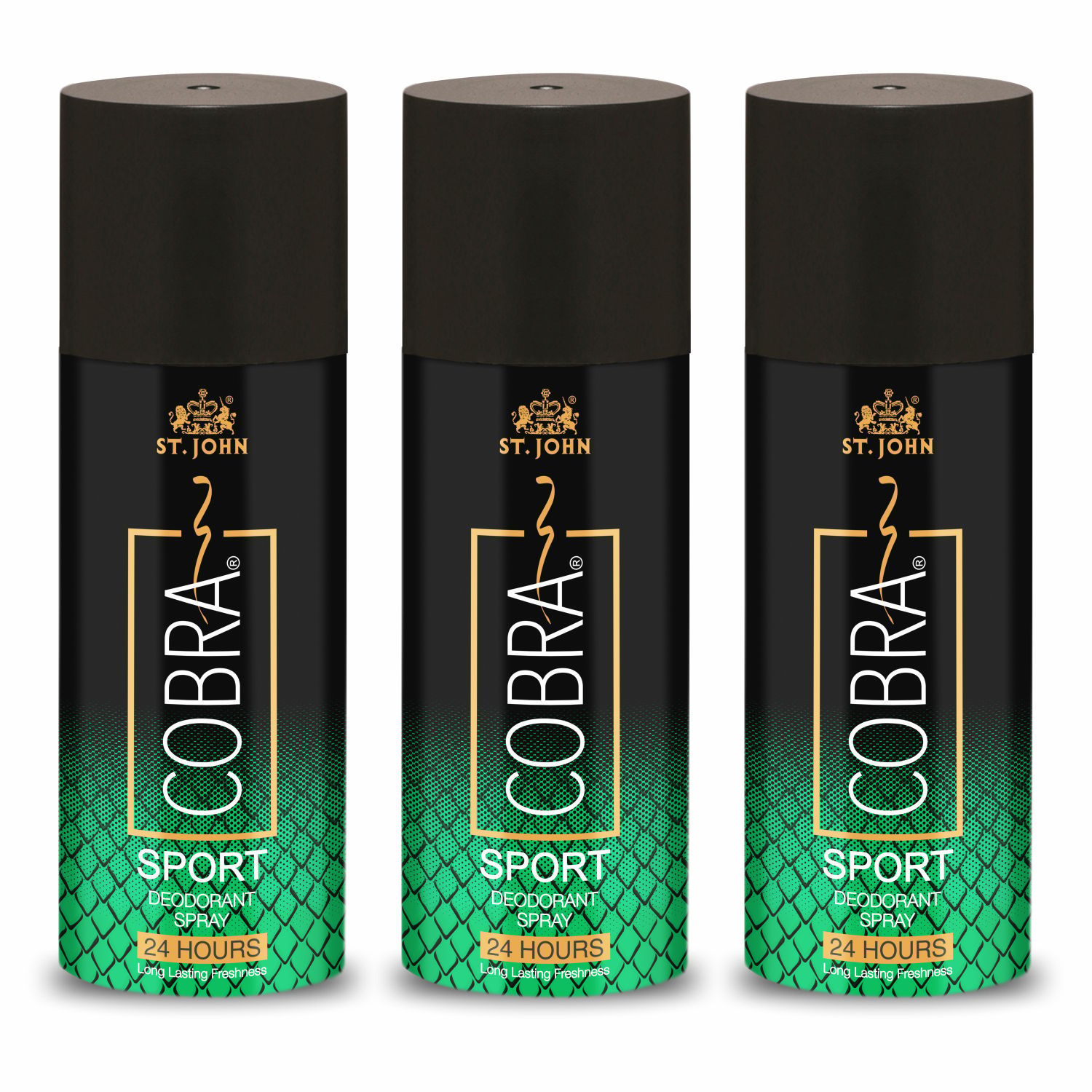 ST-JOHN cobra limited edition deo sport for men 450 ml (PACK OF 3) Deodorant Spray - For Men Deodorant Spray - For Men (450 ml, Pack of 3)