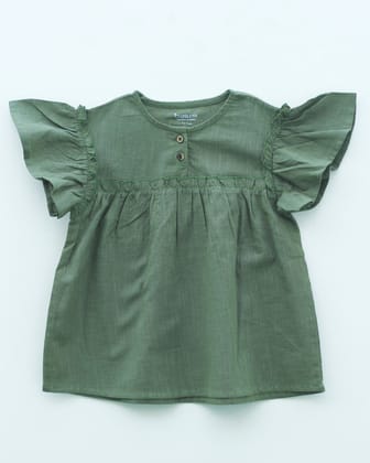 Flutter Sleeves Basil Top-1-2 years