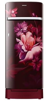 Samsung 215L 5 Star Inverter Direct-Cool Single Door Refrigerator Appliance (RR23C2H35RZ/HL,Midnight Blossom Red) Base Stand Drawer 2023 Model