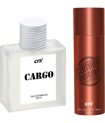CFS Cargo White EDP Long Lasting Perfume & Certified Brown Deodorant Body Spray