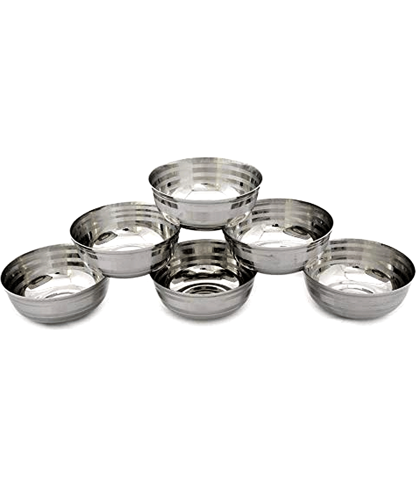 Dynore Stainless Steel Salad Bowl 150 mL ( Set of 6 )