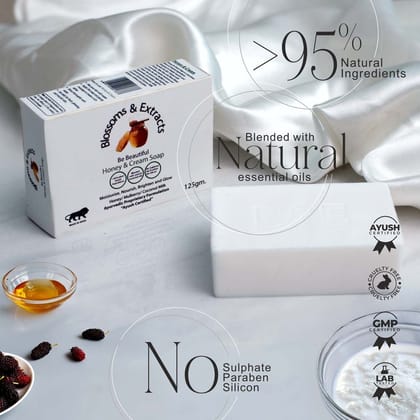 Blossoms & Extracts Be Beautiful Honey & Cream Soap With Honey, Mulberry & Coconut Milk