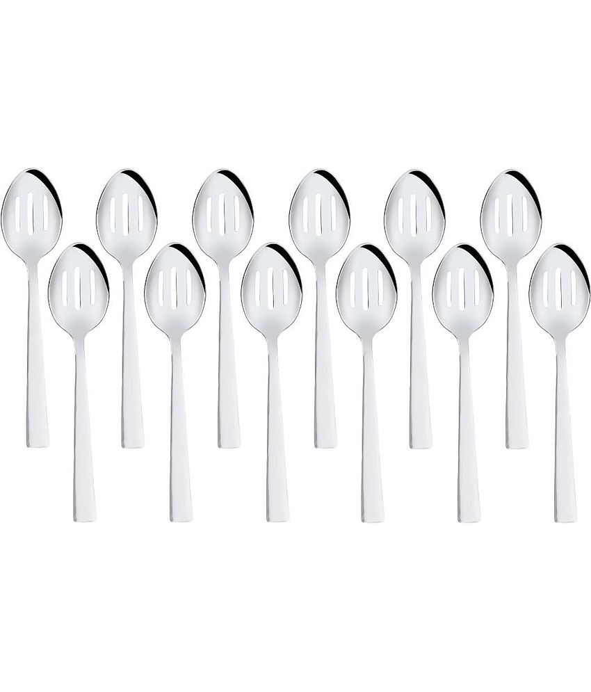 Cutlux Salad Spoon Stainless Steel Table Spoon Silver ( Pack of 12 )