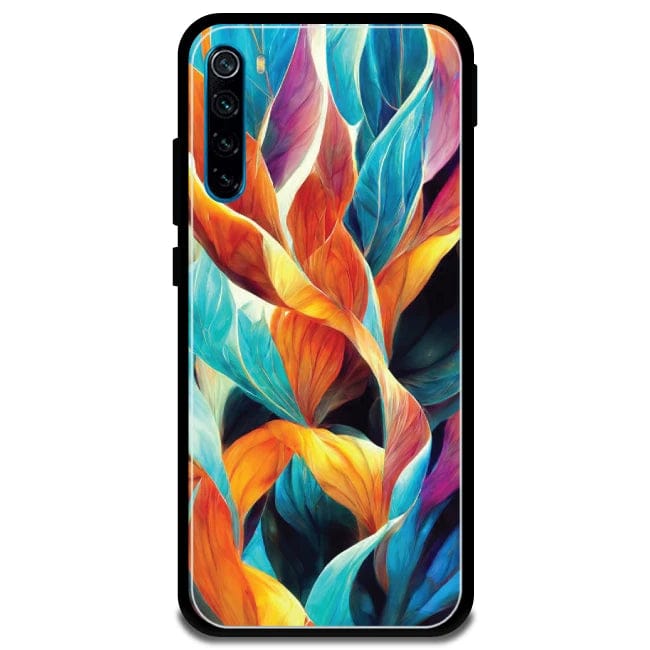 Leaves Abstract Art - Glossy Metal Silicone Case For Redmi Models-Redmi Note 8