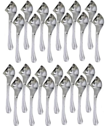 Dynore 24 Pcs Stainless Steel Silver Ice Cream Spoon