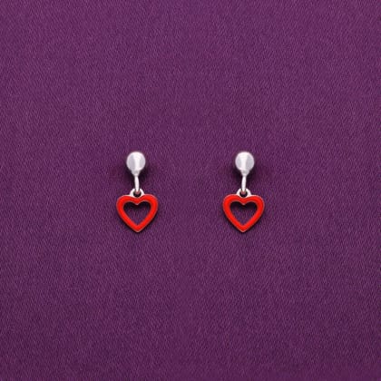 SPARKLING HEART SILVER CHILDREN EARRINGS-None / Silver