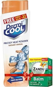 Dermi Cool Prickly Heat Powder Fresh Aloe Get (Zandu Balm Free) 150 GRAM
