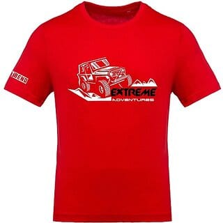 Fastbend Mens Red Printed Cotton Blend Round Neck T-Shirt