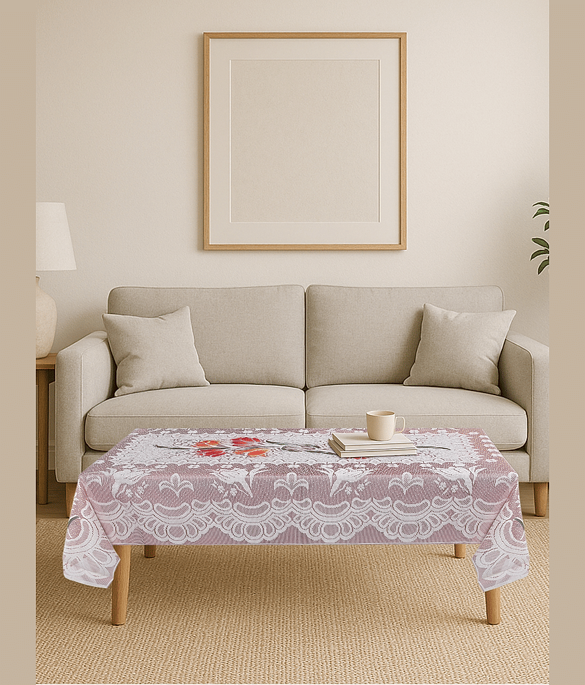 Crosmo Embroidered Cotton 4 Seater Rectangle Table Cover ( 152 x 102 ) cm Pack of 1 Brown