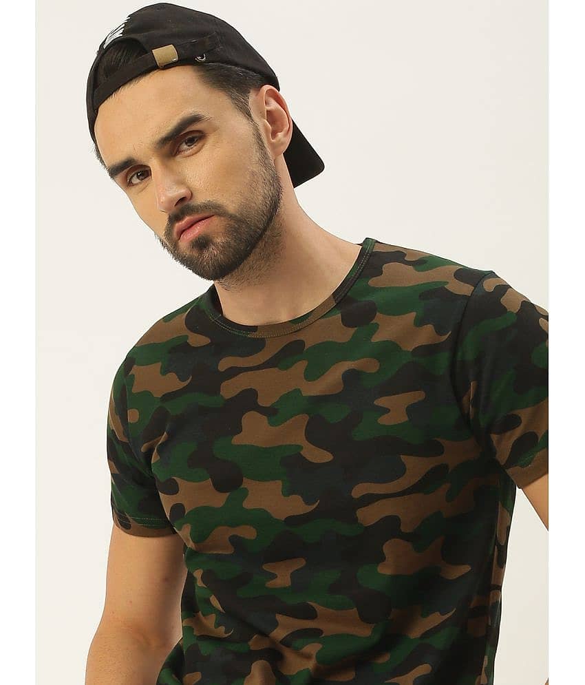 Veirdo Pack of 1 Cotton Regular Fit Men's T-Shirt ( Green )