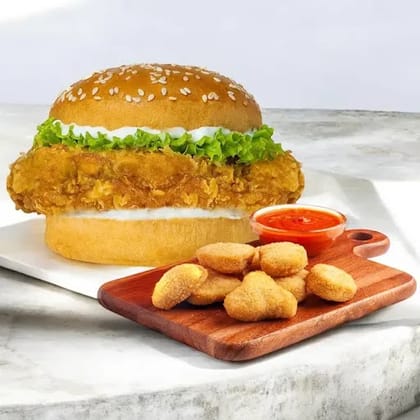Chicken Fillet Burger + 4pc Chicken Nuggets
