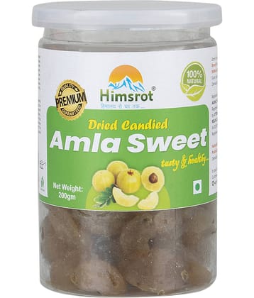 Himsrot Dried Sweet Amla Candy India Gooseberry Nutrition Food from Himalayas | 100% Natural Dry Fruit | Sweet Candy | Sweet Amla Candy - 200 gms Resealable Jar