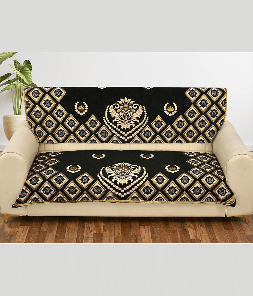 FURNISHING HUT 3 Seater Chenille Sofa Cover ( Pack of 1 )
